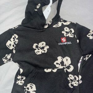South Pole Kids Black and Cream Floral Hoodie